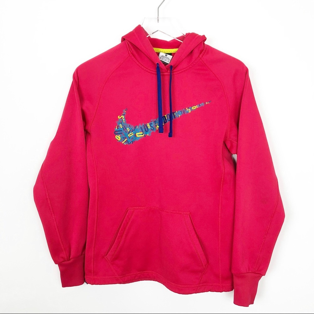 Nike Therma-Fit Red Hooded Swoosh Sweatshirt Sz XS